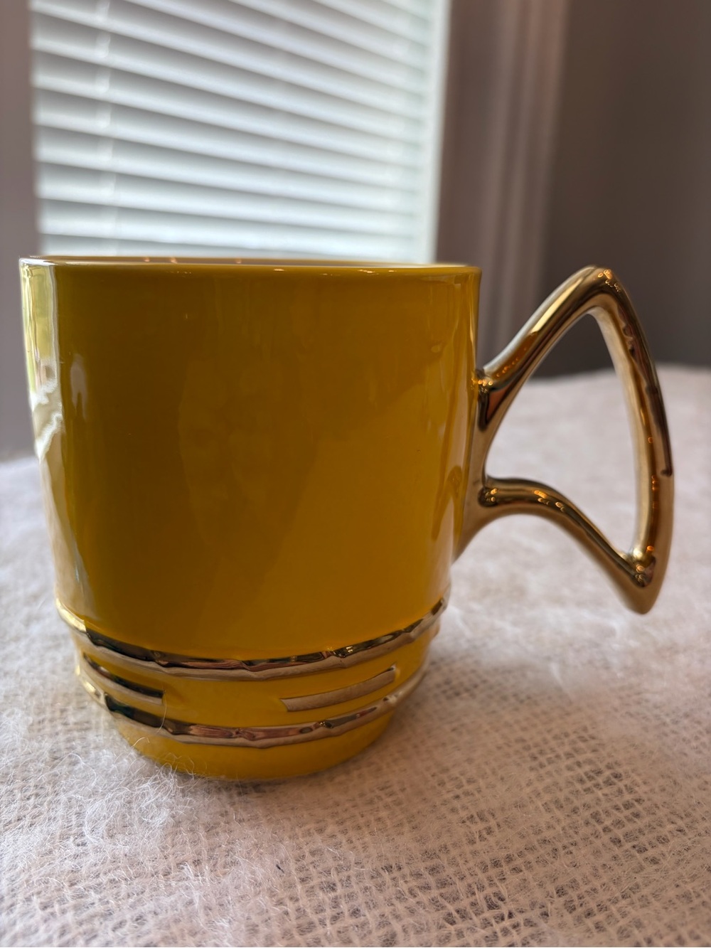 Star Trek star fleet stoneware yellow coffee mug.  22oz.